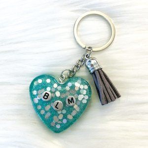 BLM Keychain-Turquoise/Holographic